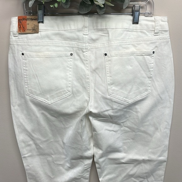 NWT Ruff Hewn True Crop White Denim Jeans Crochet Lace Pocket Detail 12 - Picture 6 of 16